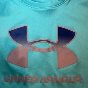 Kids Under Armour Aqua and Navy Tee
